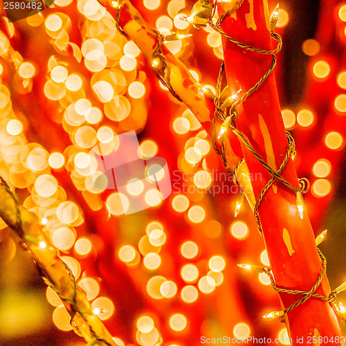 Image of Night city street lights bokeh background