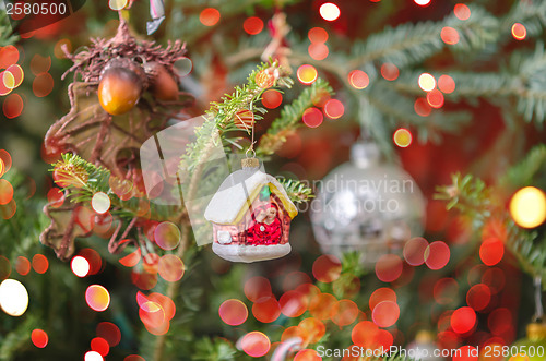 Image of christmas tree ornaments and decorations