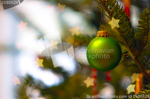 Image of christmas tree ornaments and decorations