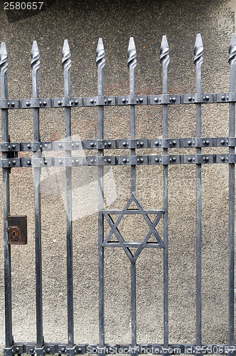 Image of wrought iron entry gate to Jewish Museum Prague Czech Republic