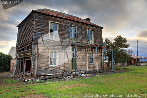 Image of Old abandoned two storey wooden farmhouse