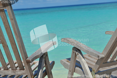 Image of tropical beach chairs