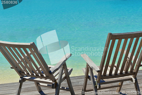 Image of tropical beach chairs