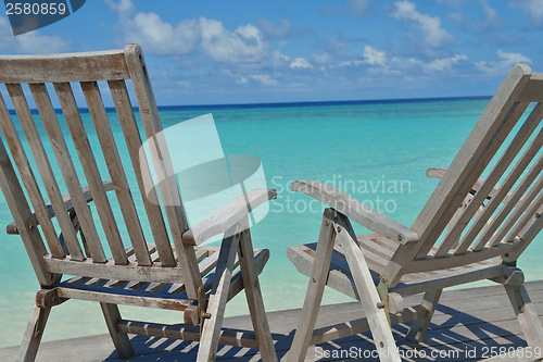 Image of tropical beach chairs