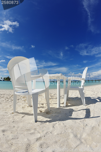 Image of tropical beach chairs