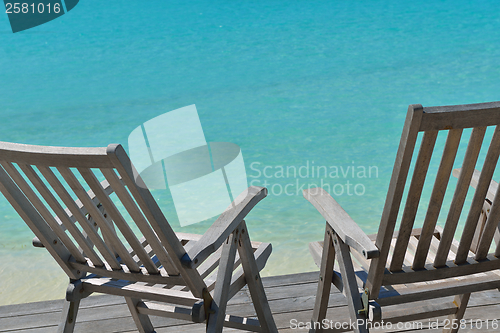 Image of tropical beach chairs