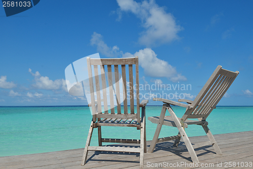 Image of tropical beach chairs