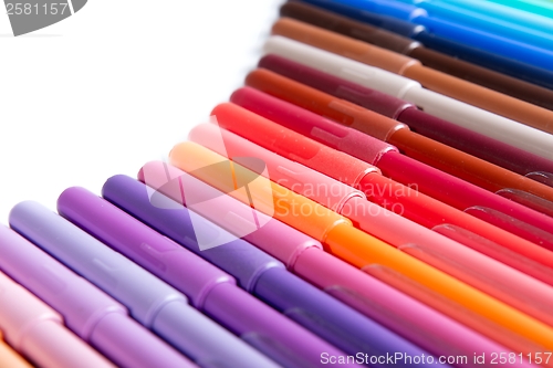 Image of Colorful pencils in a row