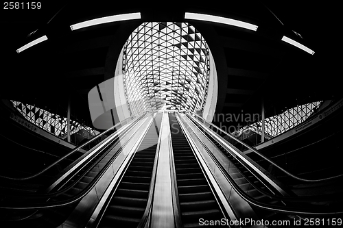 Image of Moving escalator in the business center