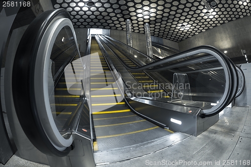 Image of Moving escalator in the business center