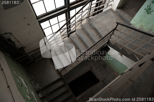 Image of Abandoned stairs of an industrial building