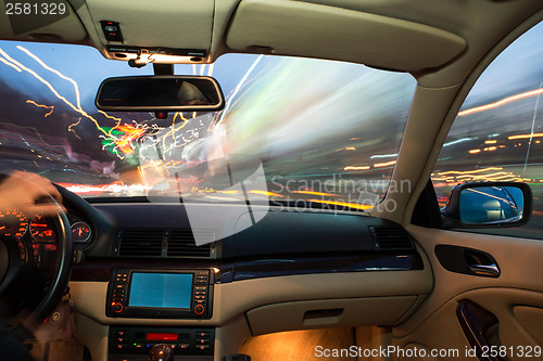 Image of Car interior on driving.