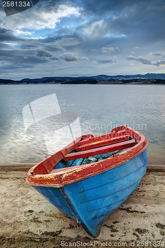 Image of Boat on a lake in the mountains