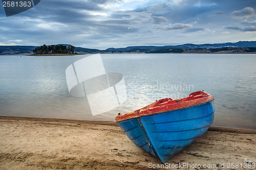 Image of Boat on a lake in the mountains