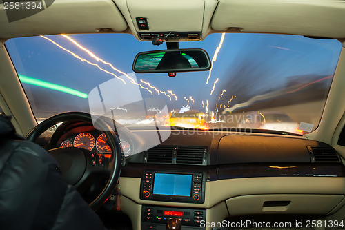 Image of Car interior on driving.