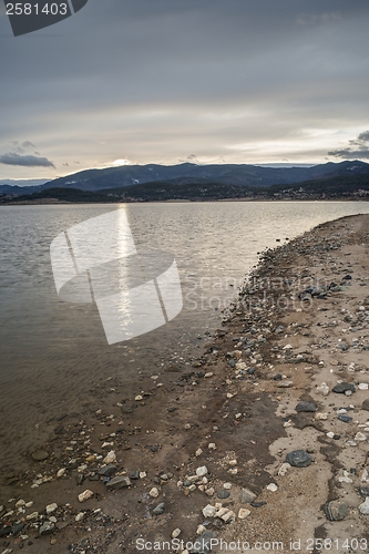 Image of Dam in mountain on sunrise