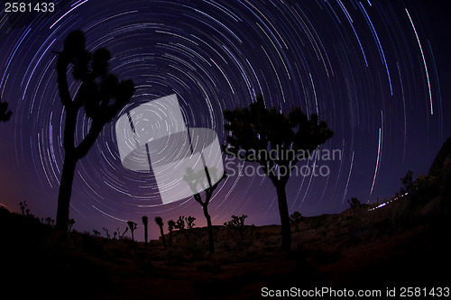 Image of Light Painted Landscape of Stars