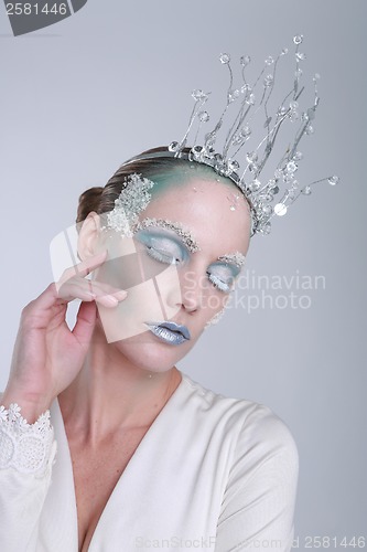 Image of Themed Ice Queen Cosmetics on a Beautiful Woman