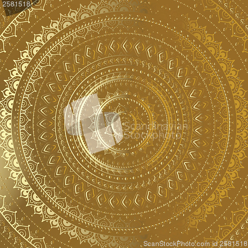 Image of Gold Mandala. Indian decorative pattern.