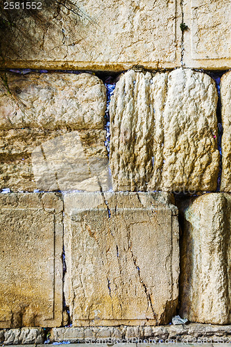 Image of Rocks of the Wailing wall close up in Jerusalem