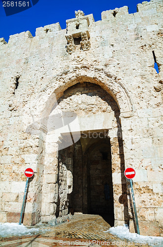 Image of Zion gate in Jerusalem