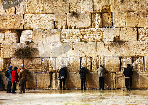 Image of The Western Wall in Jerusalem, Israel in the night