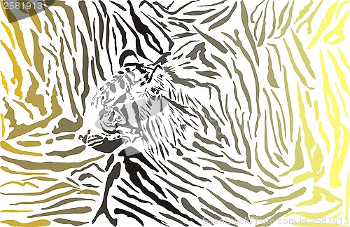 Image of Tiger camouflage background with head