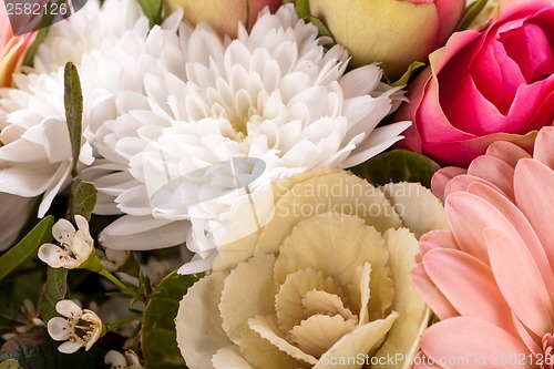 Image of Bouquet of fresh pink and white flowers