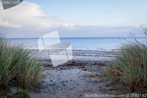 Image of beautiful landscape dunes baltic sea in autumn winter