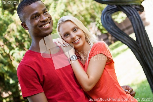 Image of young couple in love summertime fun happiness romance 