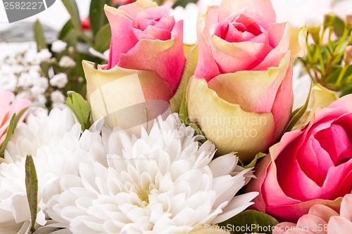 Image of Bouquet of fresh pink and white flowers