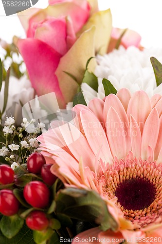 Image of Bouquet of fresh pink and white flowers