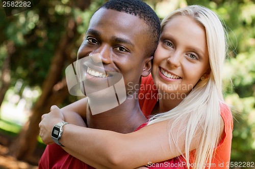 Image of young couple in love summertime fun happiness romance 