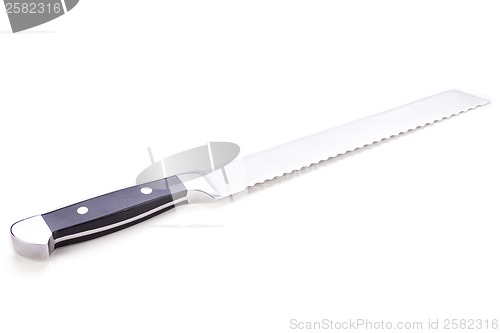 Image of kitchen knife for bread object isolated on white