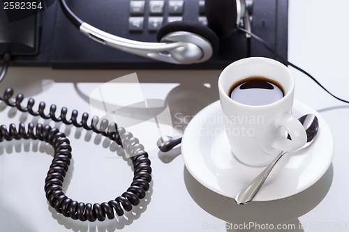 Image of have a break in office coffe on desk business lifestyle