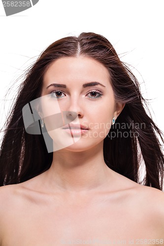 Image of Beautiful serene woman with a gentle expression