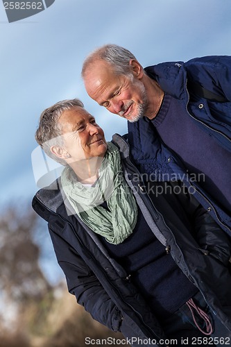 Image of happy senior couple elderly people together outdoor