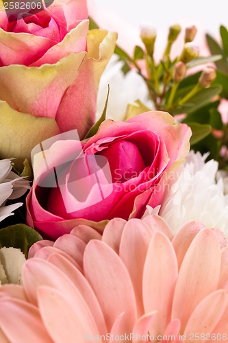 Image of Bouquet of fresh pink and white flowers