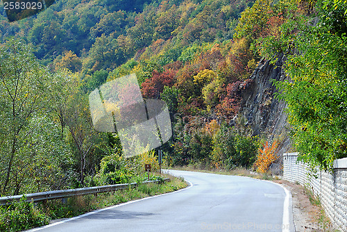 Image of Twisted Road in the Mountains in the Fall