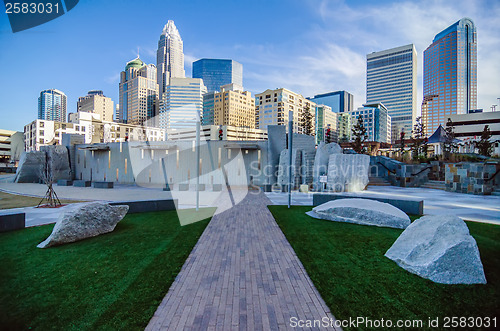 Image of december 27, 2013, charlotte, nc - view of charlotte skyline at 