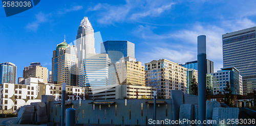 Image of december 27, 2013, charlotte, nc - view of charlotte skyline at 