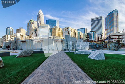 Image of december 27, 2013, charlotte, nc - view of charlotte skyline at 