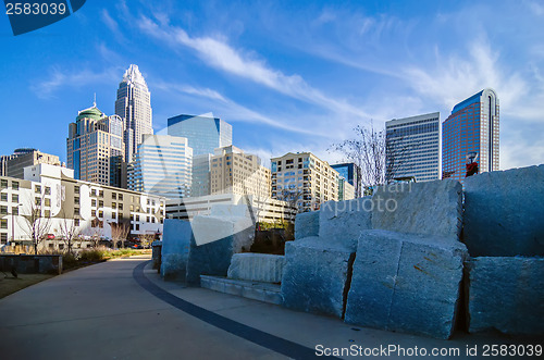 Image of december 27, 2013, charlotte, nc - view of charlotte skyline at 