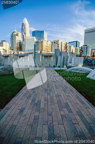 Image of december 27, 2013, charlotte, nc - view of charlotte skyline at 