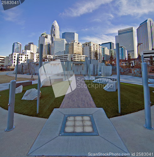 Image of december 27, 2013, charlotte, nc - view of charlotte skyline at 