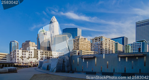 Image of december 27, 2013, charlotte, nc - view of charlotte skyline at 