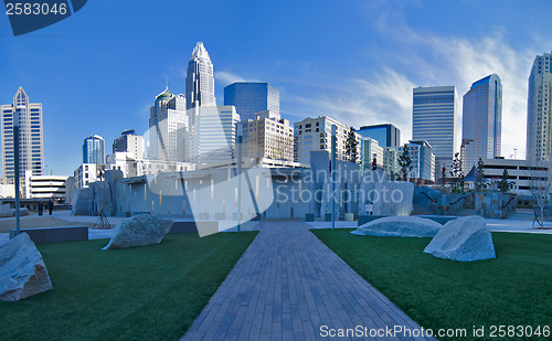 Image of december 27, 2013, charlotte, nc - view of charlotte skyline at 