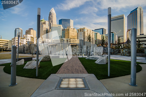 Image of december 27, 2013, charlotte, nc - view of charlotte skyline at 