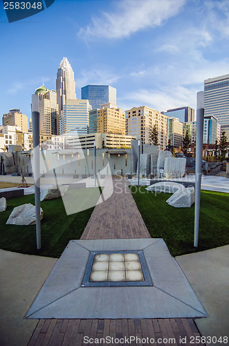 Image of december 27, 2013, charlotte, nc - view of charlotte skyline at 