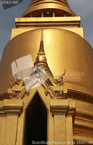 Image of golden Buddhist temple gable